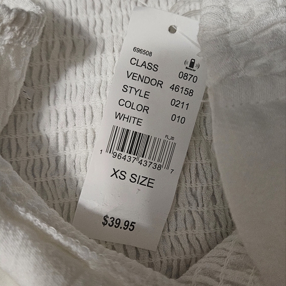 PACSUN LA Hearts Strapless Smocked Bodice Romper in white. Size XS NWT - Picture 14 of 15